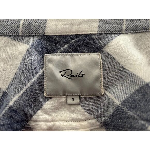 RAILS Long Sleeve Shirt Size Small Button Up White Blue Hunter River Melange - Picture 3 of 7